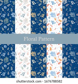 Conjunto de patrones florales sin inconvenientes de relojes