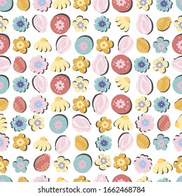 Seamless floral pattern of simple field naive flowers. cool print for clothing wallpaper fabric Small  multicolor flowers. Modern floral background. elegant the template for fashion prints.