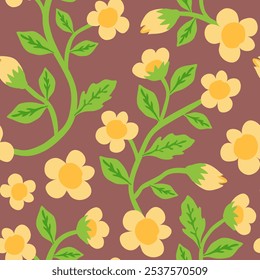 seamless floral pattern. simple floral pattern. flower pattern for textile and fabric print. colorful botanical illustration for wrapping paper.
