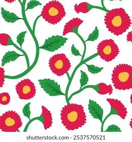 seamless floral pattern. simple floral pattern. flower pattern for textile and fabric print. colorful botanical illustration for wrapping paper.