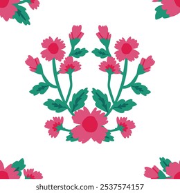 nahtloses Blumenmuster. einfaches Blumenmuster. Blumenmuster für Textil- und Stoffdruck. bunte botanische Illustration zum Verpacken von Papier.
