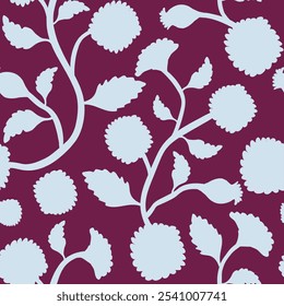 seamless floral pattern. simple floral pattern. flower pattern for textile and fabric print. grey color botanical illustration for wrapping paper.