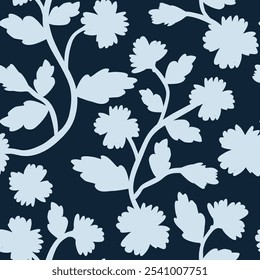 seamless floral pattern. simple floral pattern. flower pattern for textile and fabric print. grey color botanical illustration for wrapping paper.