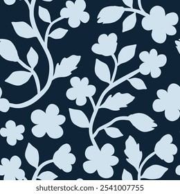 padrão floral sem costura. padrão floral simples. padrão de flor para impressão têxtil e de tecido. ilustração botânica de cor cinza para papel de embrulho.
