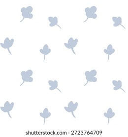 seamless floral pattern. simple floral pattern. flower pattern for textile and fabric print. grey color botanical illustration for wrapping paper.