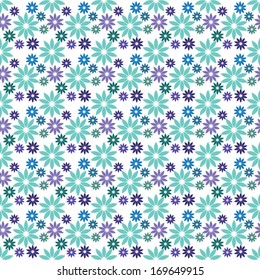 Seamless floral pattern of simple geometrical leaves