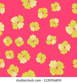 Seamless floral pattern with simple small flowers. Folk style millefleurs. Plant background for textile, wallpaper, covers, surface, print, wrap, scrapbooking, decoupage. 