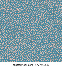 Seamless floral pattern with simple small flowers. Folk style millefleurs. Plant background for textile, wallpaper, covers, surface, print, wrap, scrapbooking, decoupage. 