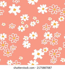 Seamless Floral Pattern small flower pattern on brown background