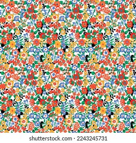 Seamless Floral Pattern small flower pattern on white background