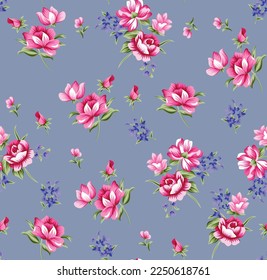 Seamless Floral Pattern small flower pattern on grey background