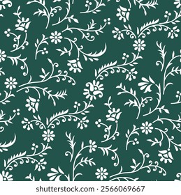 Seamless Floral Pattern small flower pattern on green