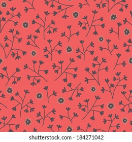Seamless floral pattern with small flowers. Endless pink  background. Use for wallpaper, print, pattern fills, web page background.