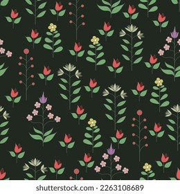Nahtlose Blumenmuster. Kleine Blumen, bunt für Farbdruck und Textilien