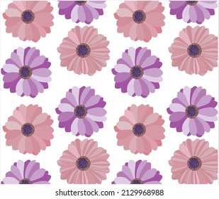 Seamless floral pattern, floral with small pink flowers, on white background. Botanical pattern for bright printing.vector illustration. used fabric clothing, wallpaper.