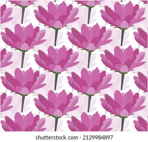 Patrón floral sin foco, florido con flores rosadas pequeñas, sobre fondo blanco. Patrón botánico para impresión brillante.ilustración vectorial. 