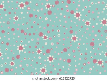 Seamless floral pattern with small summer colored flowers