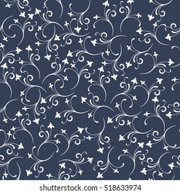 Seamless floral pattern. Pattern of small white flowers.