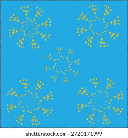 Patrón floral sin fisuras. Copo de nieve sin patrón para el año nuevo en Vector. Fondos azules del papel de embalaje del regalo