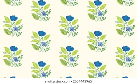  nahtloses Blumenmuster mit weicher Gartentextur für Frühlingsumhüllung und Mode