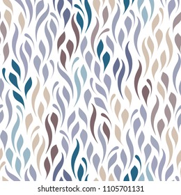 Seamless floral pattern. Solid plant texture for background, textile, wallpapers, wrapping, paper. Blue and beige.