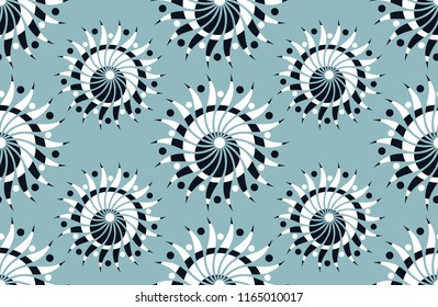 Seamless floral pattern in spiral shape