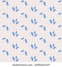 Patrón vegetal. Hojas de primavera. Minimalismo. Ilustración de vector