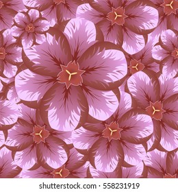 Seamless floral pattern. Spring and summer red fresh tulips