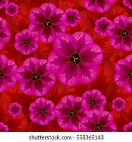 Seamless floral pattern. Spring and summer red fresh tulips