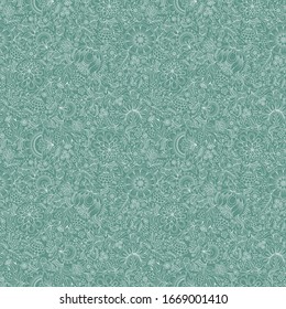 Seamless  floral pattern, spring/summer backdrop. Hand drawn surface design with flowers in garden. Can be used for wallpapers, pattern fills, surface textures.