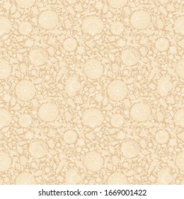 Seamless  floral pattern, spring/summer backdrop. Hand drawn surface design with flowers in garden. Can be used for wallpapers, pattern fills, surface textures.