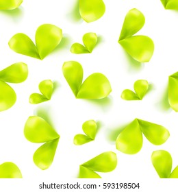 Seamless floral pattern with sprout leaves. Young summer grass background. Vector illustration