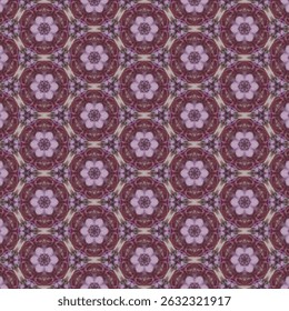 
The seamless floral pattern stands out with a light purple tone, making it stand out. The dark background gives a calm and elegant feeling, suitable for decorations that require luxury.