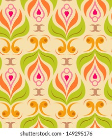 Seamless Floral Pattern. Stylish Decorative Shapes Wallpaper