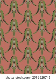Seamless floral pattern with stylized decorative flowers and leaves in folk art style. Vintage ornamental print inspired by traditional motifs. Perfect for textiles, wallpapers, and stationery.