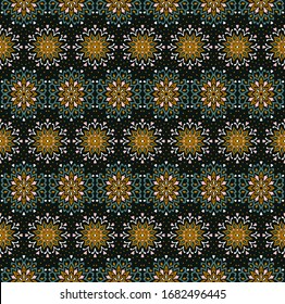 Patrón floral sin soldadura. Flores de doodle estilizadas. Borde étnico español. Ornamento popular. Signo solar. Impresión mediterránea. Textos indios orientales o turcos. Papel pintado de Boho. Arte hipster.