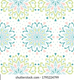 Patrón floral sin foco. Flores de doodle estilizadas. bordado étnico español. Ornamento popular. Señal solar. Impresión mediterránea. Tejidos indios orientales o turcos. Papel de la pared de Boho. Arte hipster.