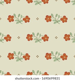 
Seamless floral pattern with stylized flower branches. Folk style.