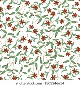 Seamless floral pattern with stylized flowers. Vintage folk style.