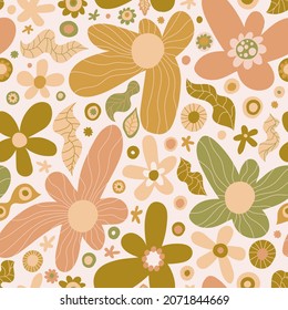 Seamless floral pattern with stylized flowers