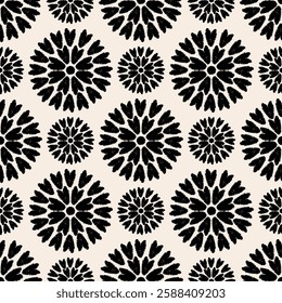 Seamless floral pattern. Stylized flowers. Textile rapport. Motifs Ikat floral embroidery.ethnic oriental traditional.geometric folklore ornament.striped pattern in Aztec style.