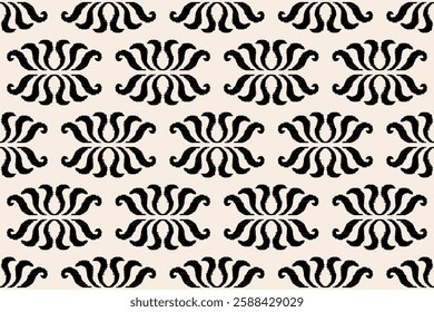 Seamless floral pattern. Stylized flowers. Textile rapport. Motifs Ikat floral embroidery.ethnic oriental traditional.geometric folklore ornament.striped pattern in Aztec style.