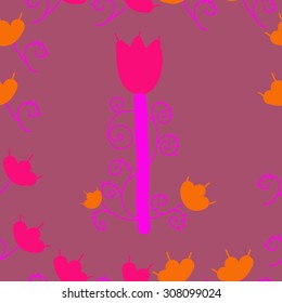 Seamless  floral pattern, stylized flowers, branches, spots, doodles,spirals,Ukrainian folklore . Hand drawn.