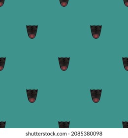 Seamless floral pattern with stylized lotus flowers. Ancient Greek ethnic motif. 