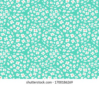 Nahtlose Blumenmuster mit stylisierten kleinen Blumen. Vektorillustration, Zierfeder-Hintergrund.