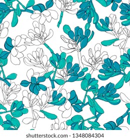 seamless floral pattern with succulents,Crassula Ovata, Cactus.exotic home plants.Hand drawing, linart, sketch. For packaging, cloth, paper, wrappers