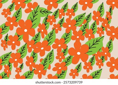Seamless floral pattern suitable for textile work.
