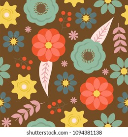 Seamless floral pattern , suitable for use as background or wrapping paper