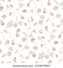 padrão floral sem costura, padrão têxtil, impressão de tecido em estilo clássico de liberdade em fundo branco. design de superfície para têxteis caseiros, padrão de papel de parede, tecido de desgaste do bebê, design pronto para impressão.