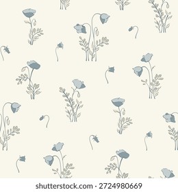 Modelo floral inconsútil, modelo textil, impresión de la tela en estilo clásico de la libertad en el fondo claro, flor azul Diseño de la superficie para la materia textil casera, modelo del Fondo de pantalla, tela del desgaste del bebé, diseño listo de la impresión.